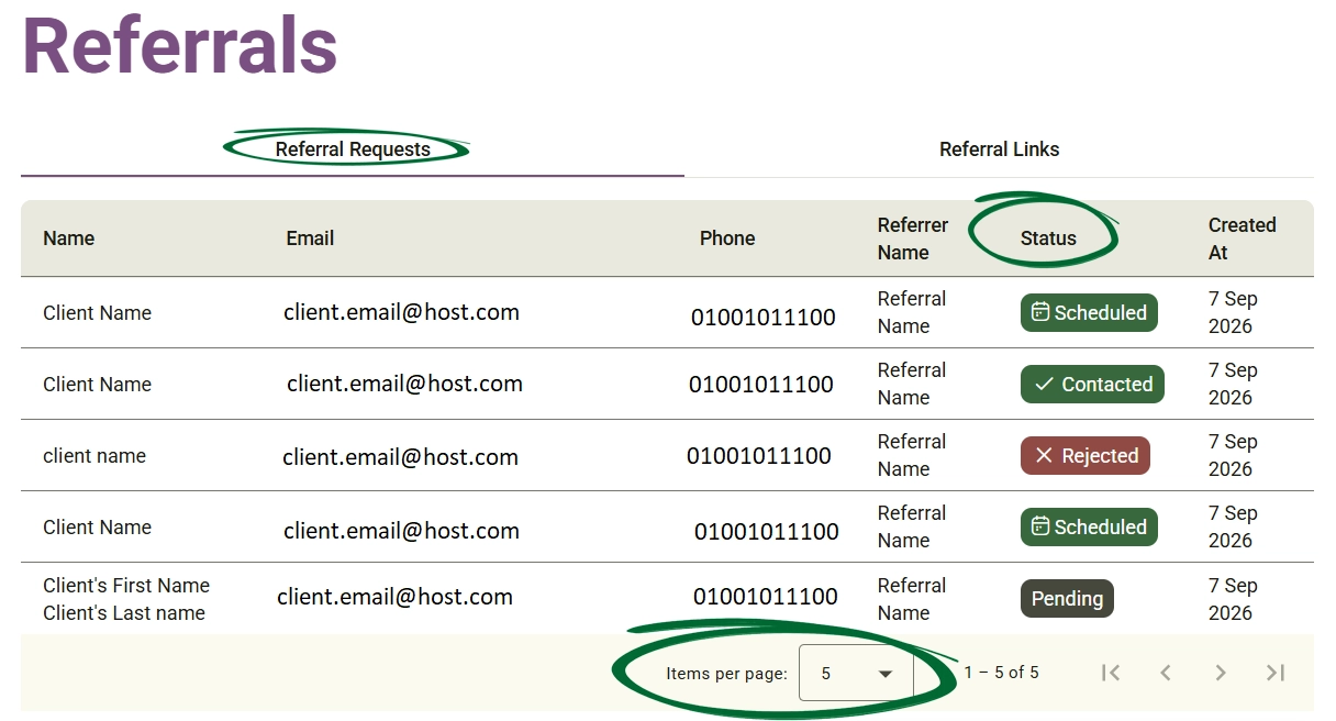 referral requests screenshot